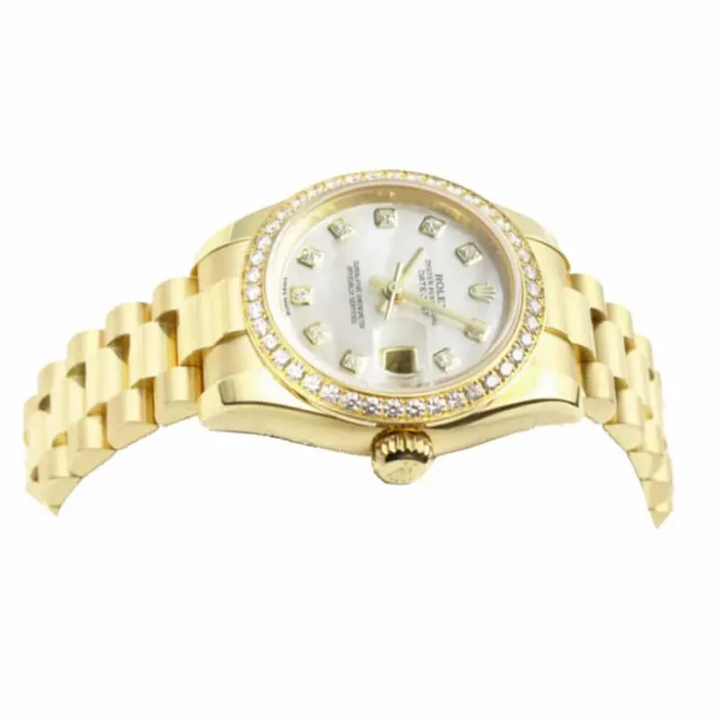 Rolex Datejust Mother Of Pearl Diamond Dial Yellow Gold 178288-0001 Replica