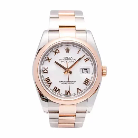 Rolex Datejust SS/RG White Roman Dial Automatic 371832 Oyster Replica